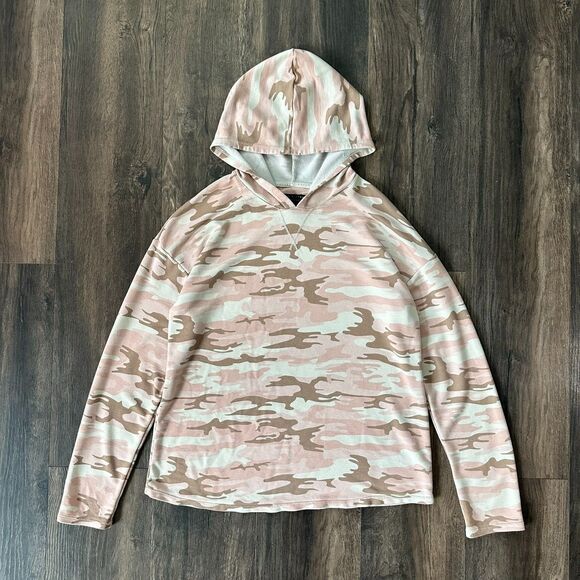 Sanctuary Tops - Sanctuary Pink Camo Hoodie Sweater Long Sleeve Shirt Oversized Lightweight Small